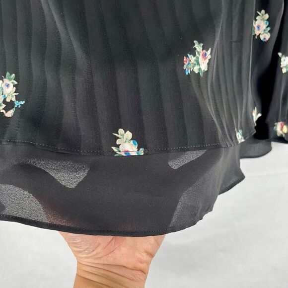 Metaphor Floral Flowy Long Sleeve Semi-Sheer Blouse Medium - Picture 2 of 12